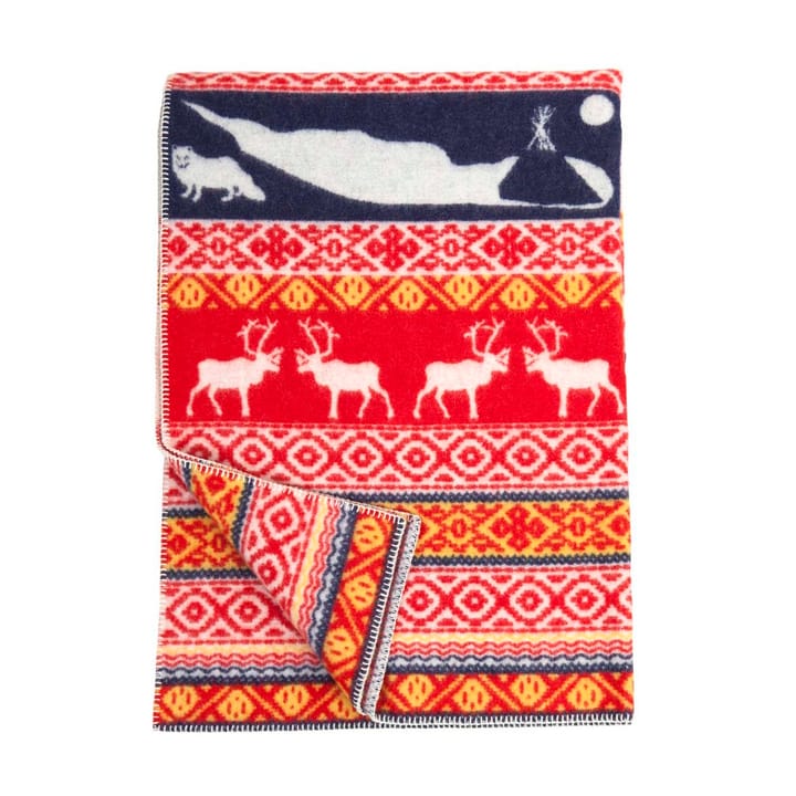 Sarek wool throw, red-yellow Klippan Yllefabrik