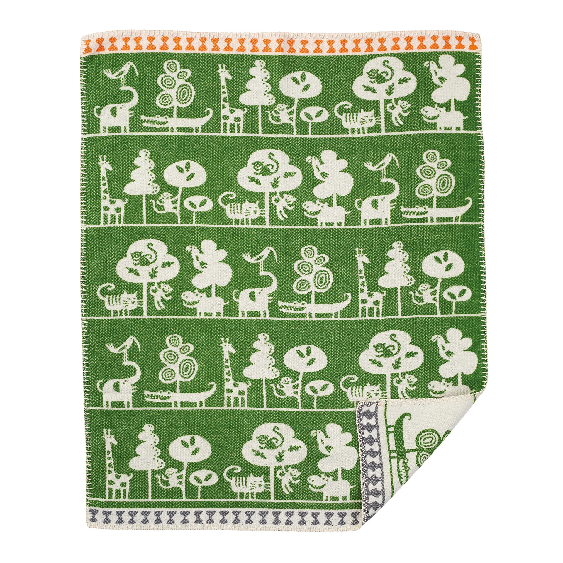 Serengeti children's blanket, green Klippan Yllefabrik