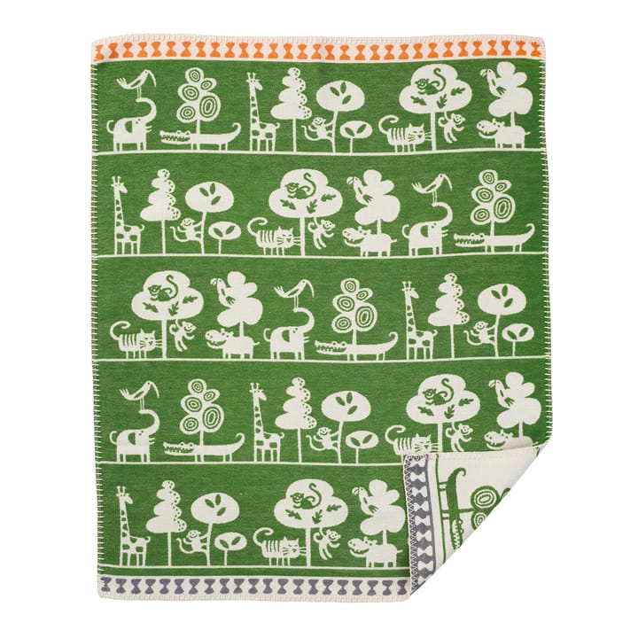 Serengeti children's blanket, green Klippan Yllefabrik