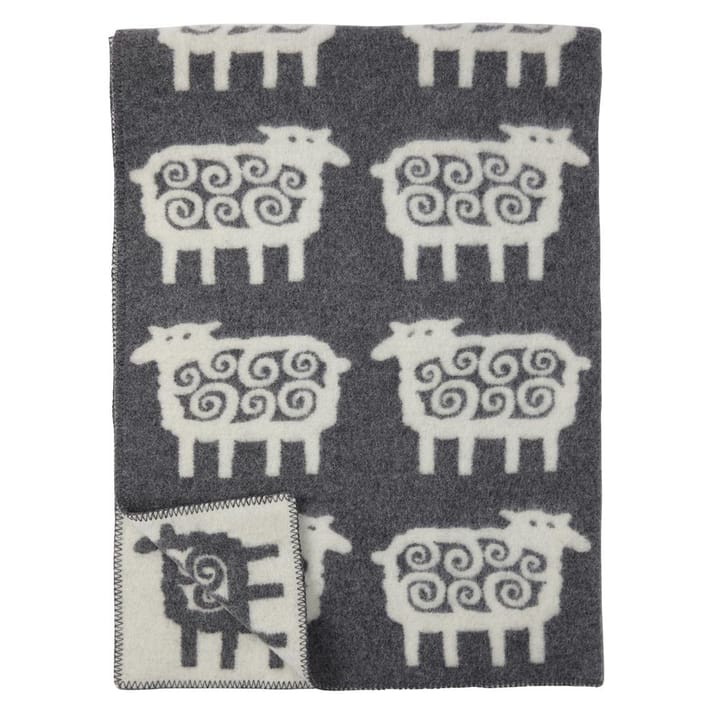 Sheep wool blanket - grey 130x180 cm - Klippan Yllefabrik