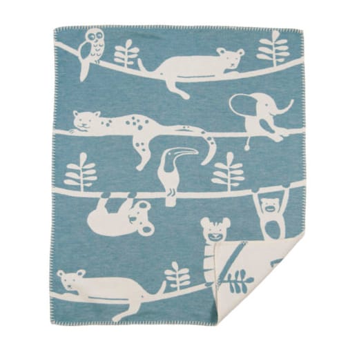 Siesta children's blanket, petrol Klippan Yllefabrik