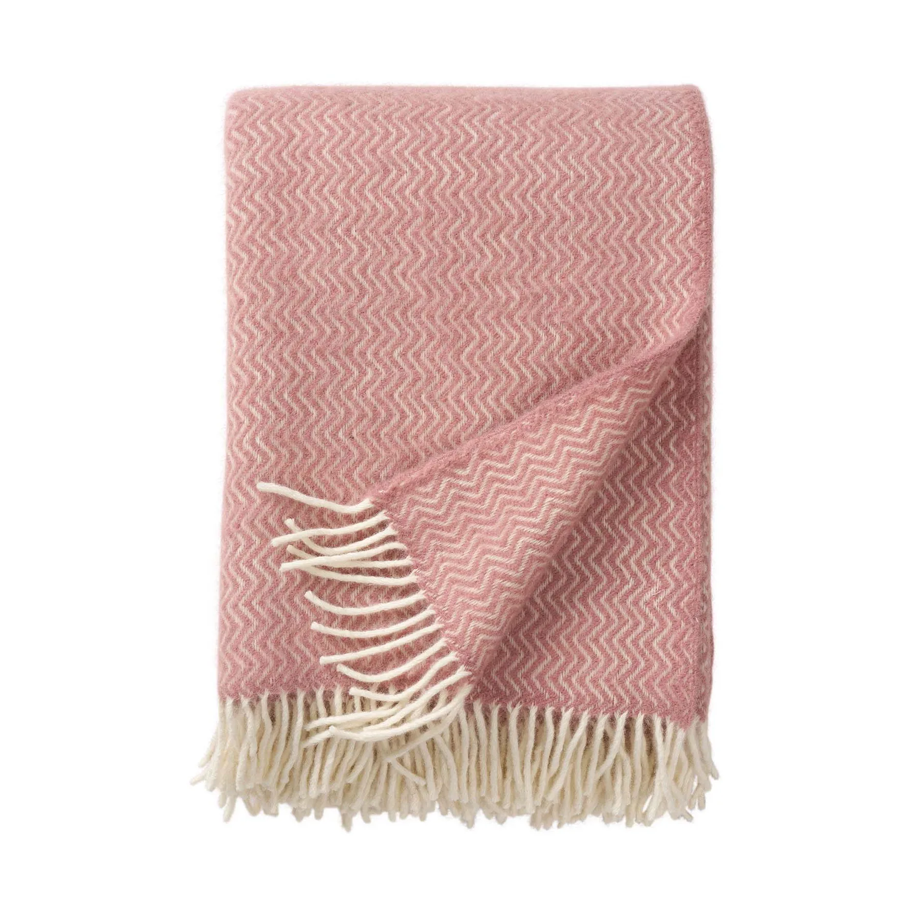 Sorbet wool throw 130x200 cm, Powder pink Klippan Yllefabrik