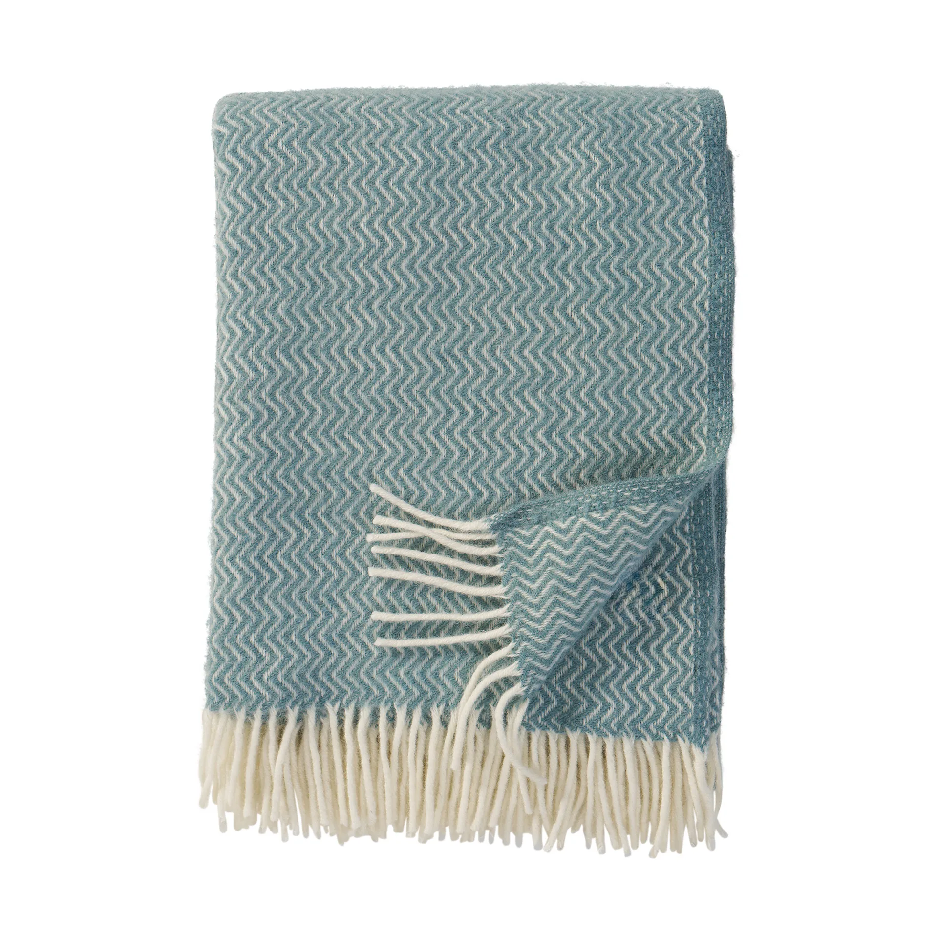 Sorbet wool throw 130x200 cm, Silky blue Klippan Yllefabrik