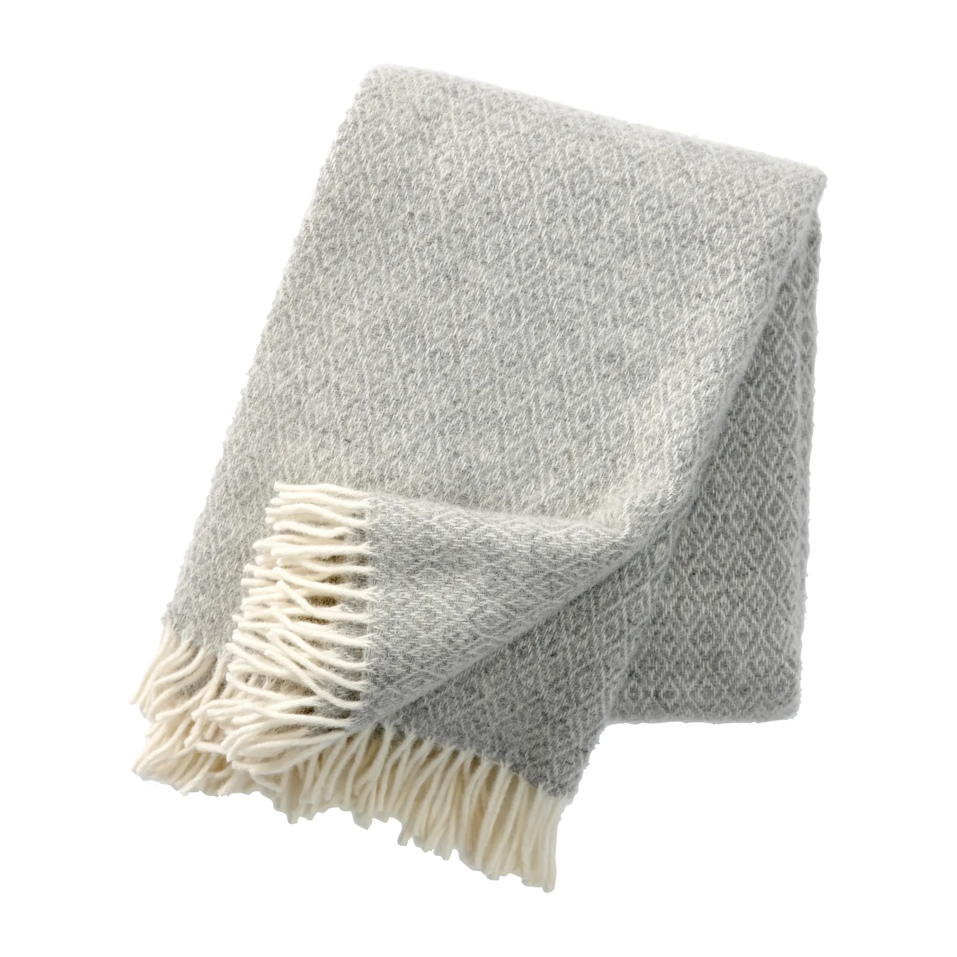 Stella wool throw, light grey Klippan Yllefabrik