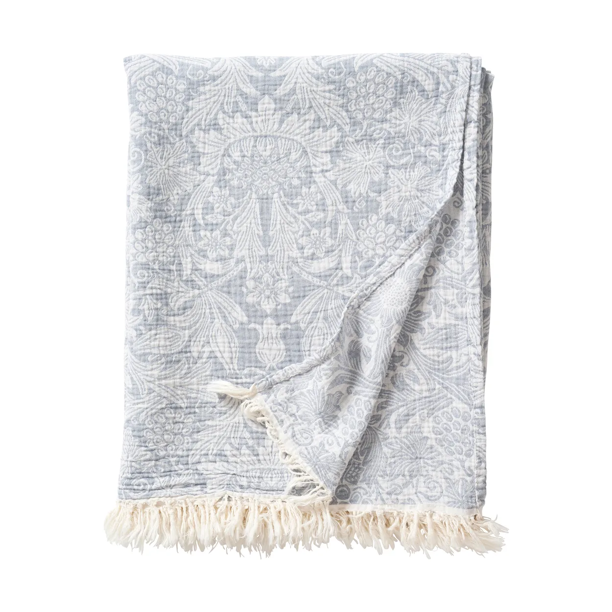 Klippan Yllefabrik Sunflower cotton throw 140x200 cm Dark denim