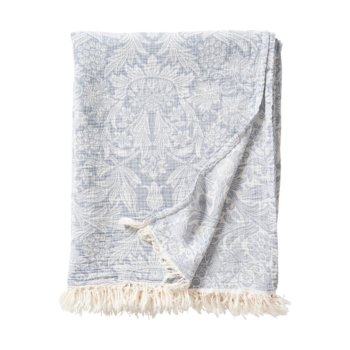 Klippan Yllefabrik Sunflower cotton throw 140x200 cm Dark denim