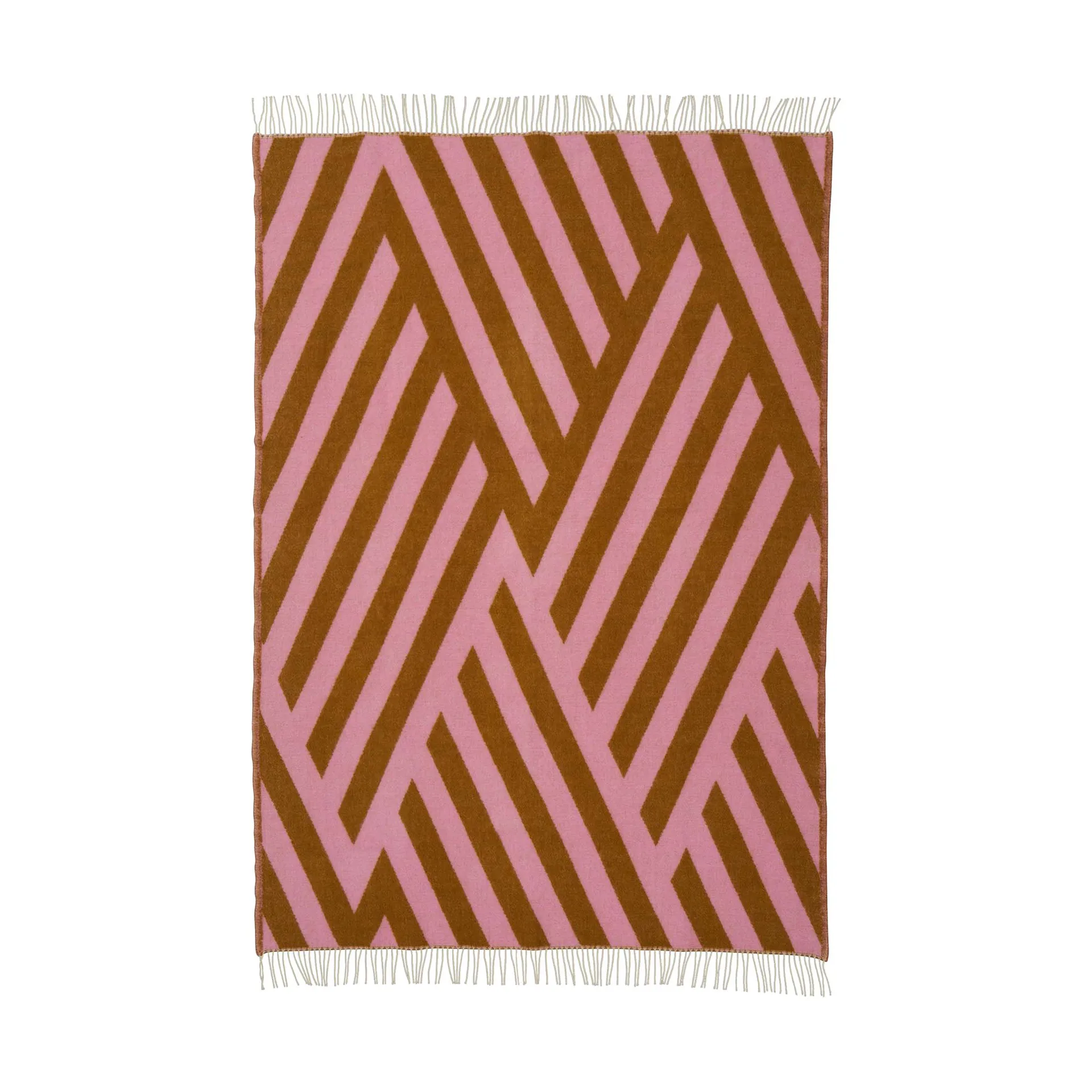 Tangent wool throw 130x200 cm, Pink-carmel Klippan Yllefabrik