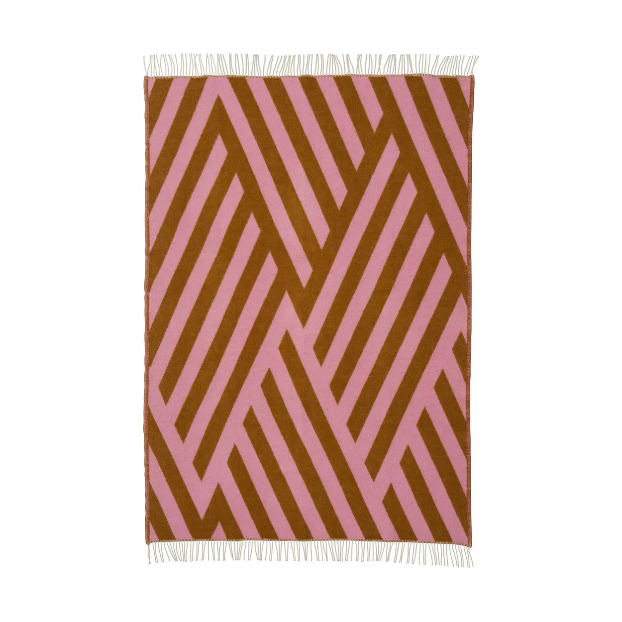 Klippan Yllefabrik Tangent wool throw 130x200 cm Pink-carmel