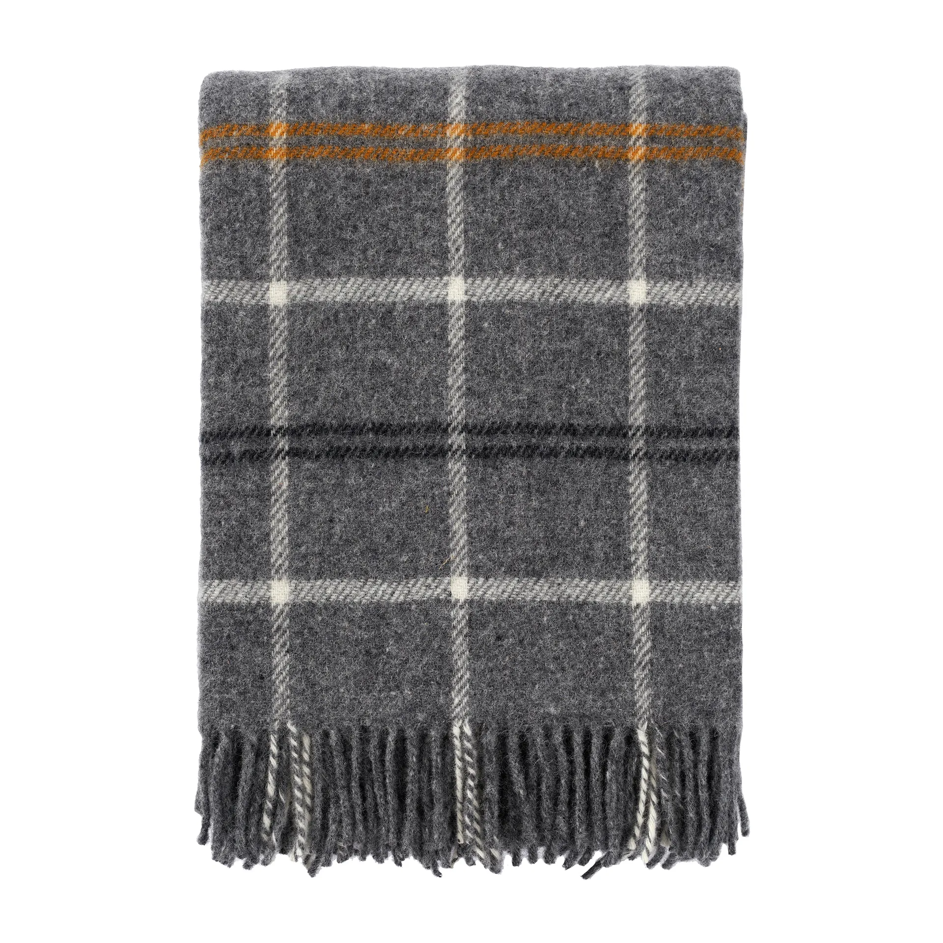 Tartan wool throw 130x200 cm, Dark grey Klippan Yllefabrik