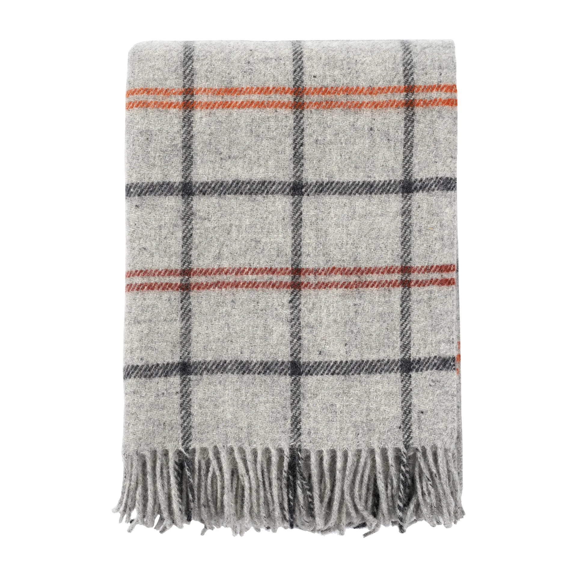 Tartan wool throw 130x200 cm, Light grey Klippan Yllefabrik