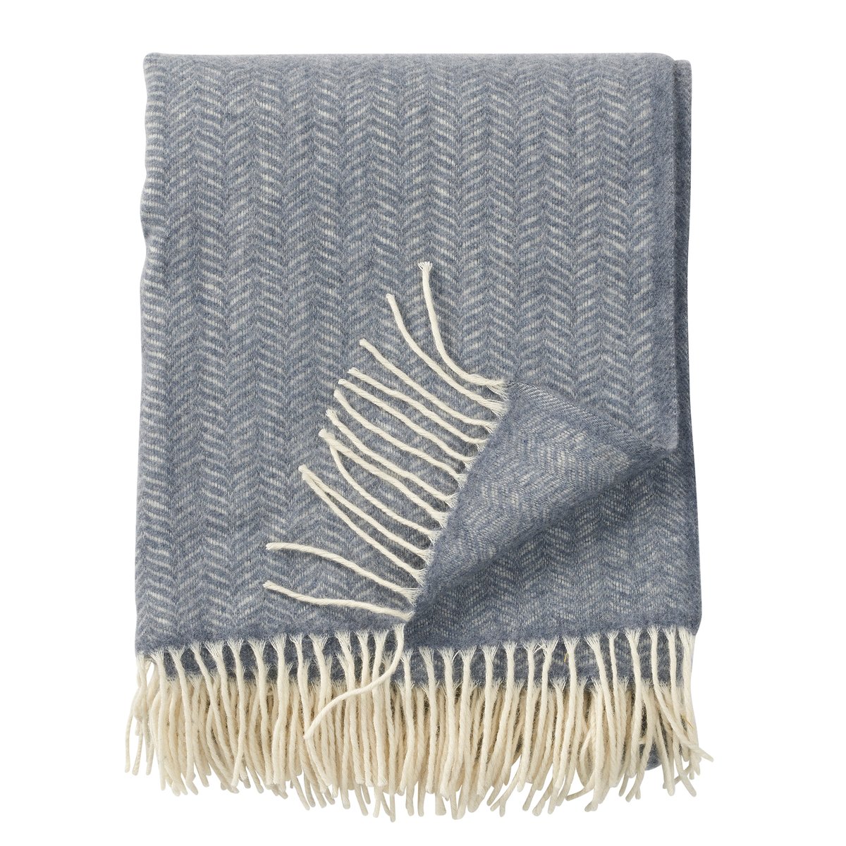 Klippan Yllefabrik Tippy wool throw grey melange | Scandinavian Design | Wool blankets & throws | Grey