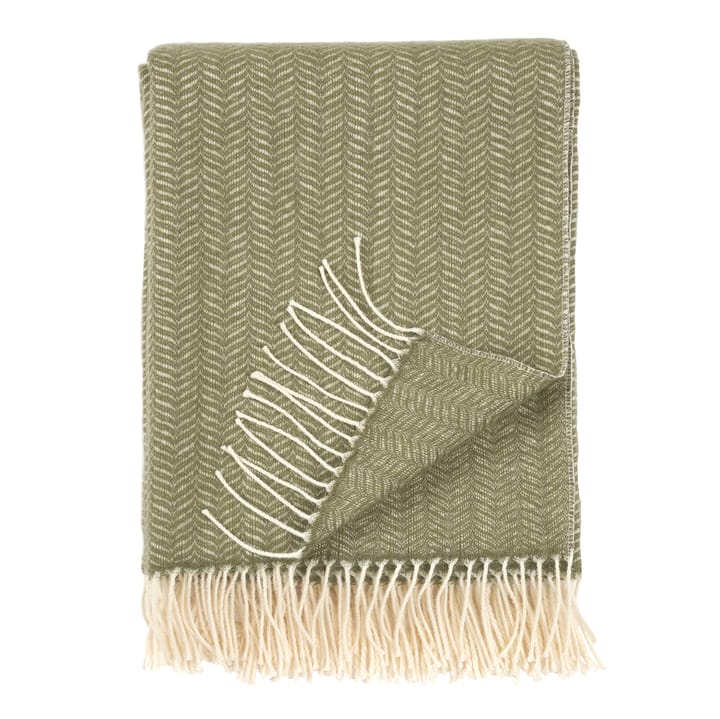 Tippy wool throw - olive - Klippan Yllefabrik