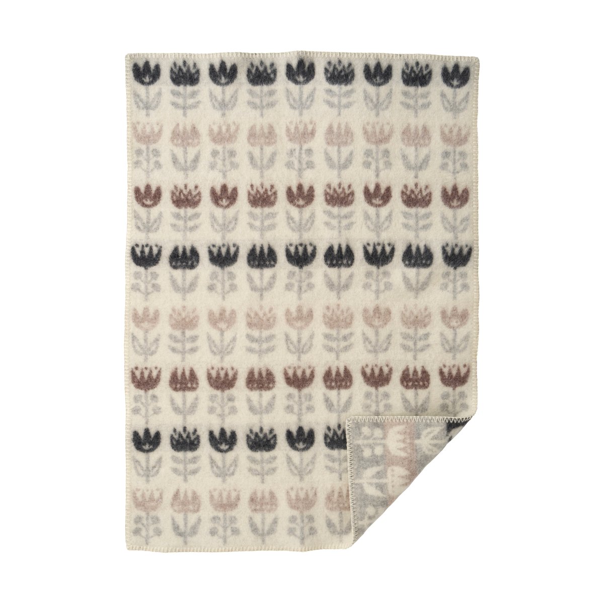 Klippan Yllefabrik Tulip baby blanket 65x90 cm Grey