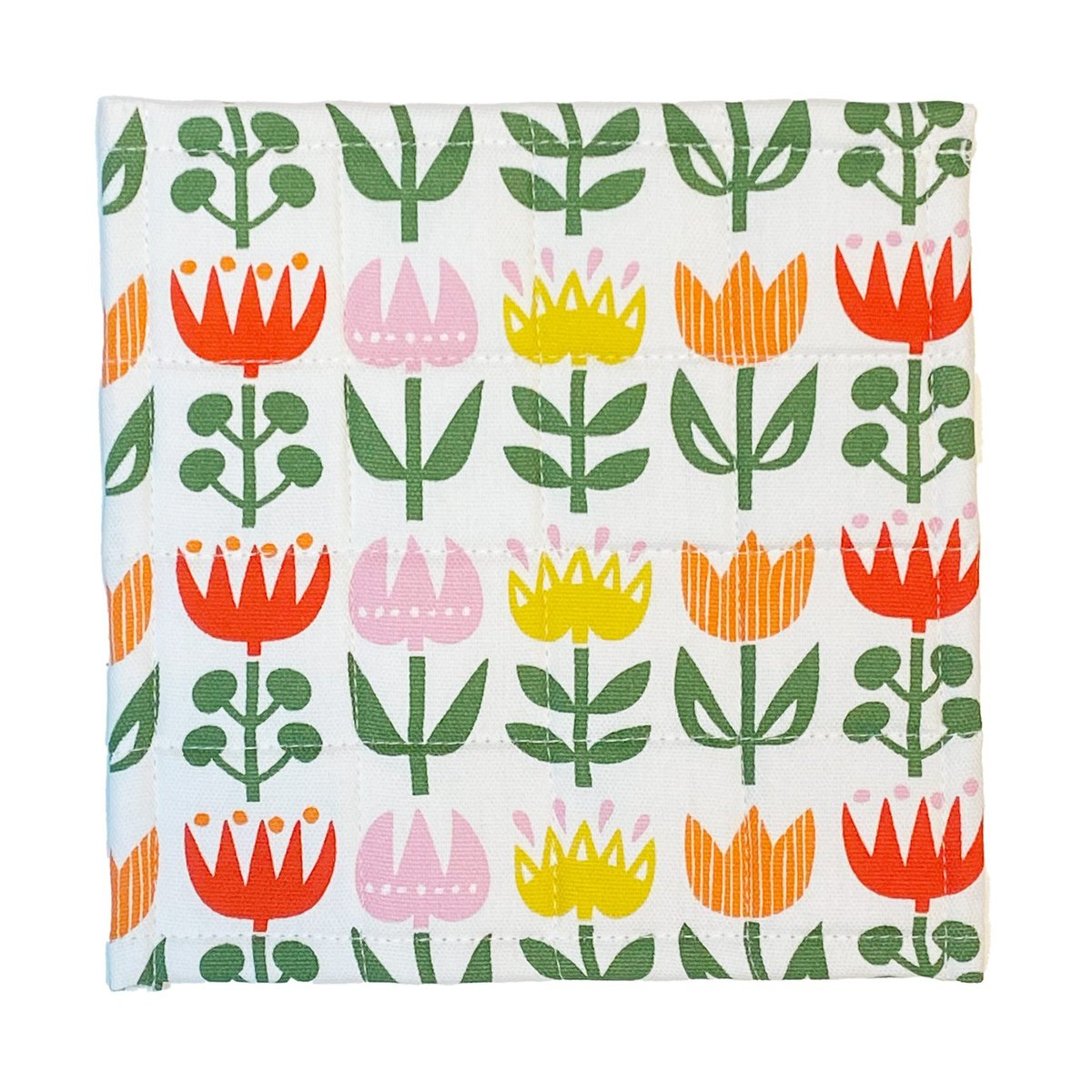Klippan Yllefabrik Tulip pot holder 20x20 cm Multi | Scandinavian Design | Oven mitts, gloves & pot holders | Multi