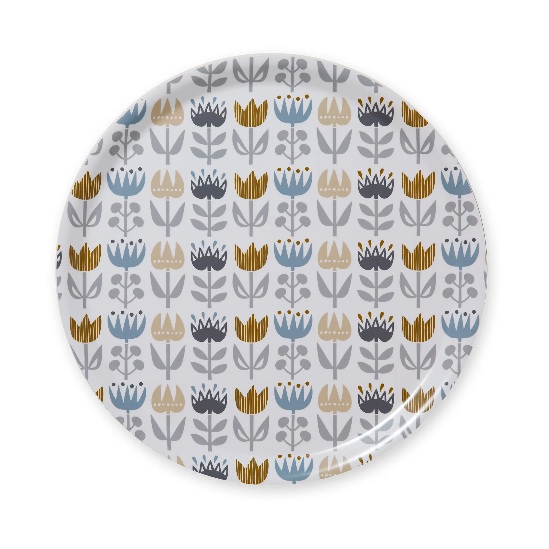 Tulip round tray Ø38 cm, Grey Klippan Yllefabrik