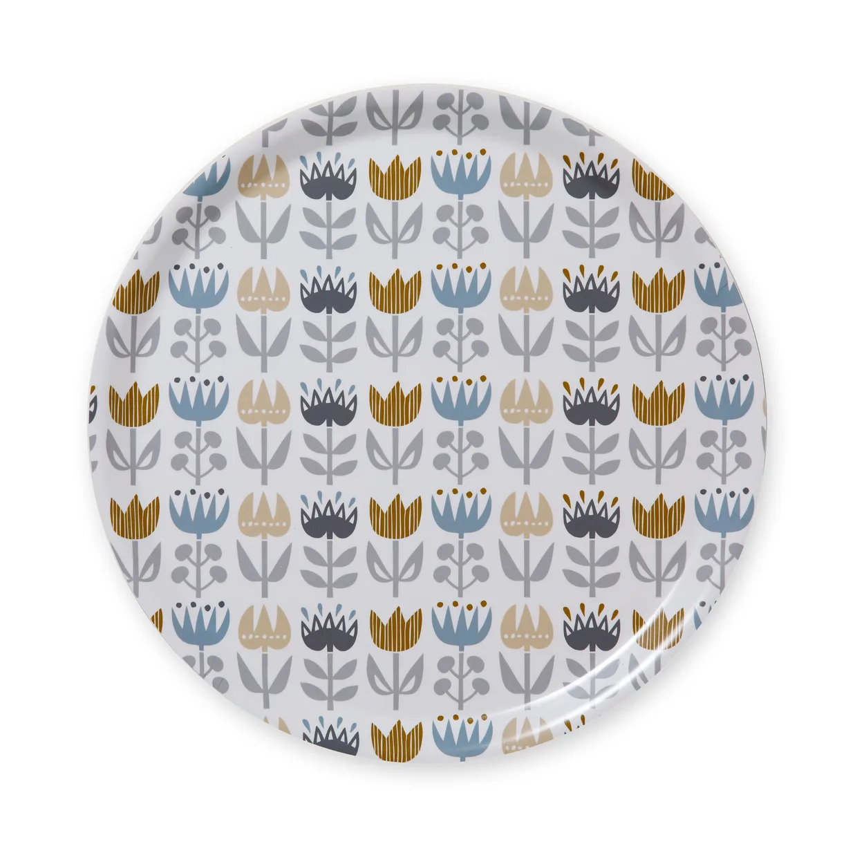 Klippan Yllefabrik Tulip round tray o38 cm Grey | Scandinavian Design | Trays | Grey