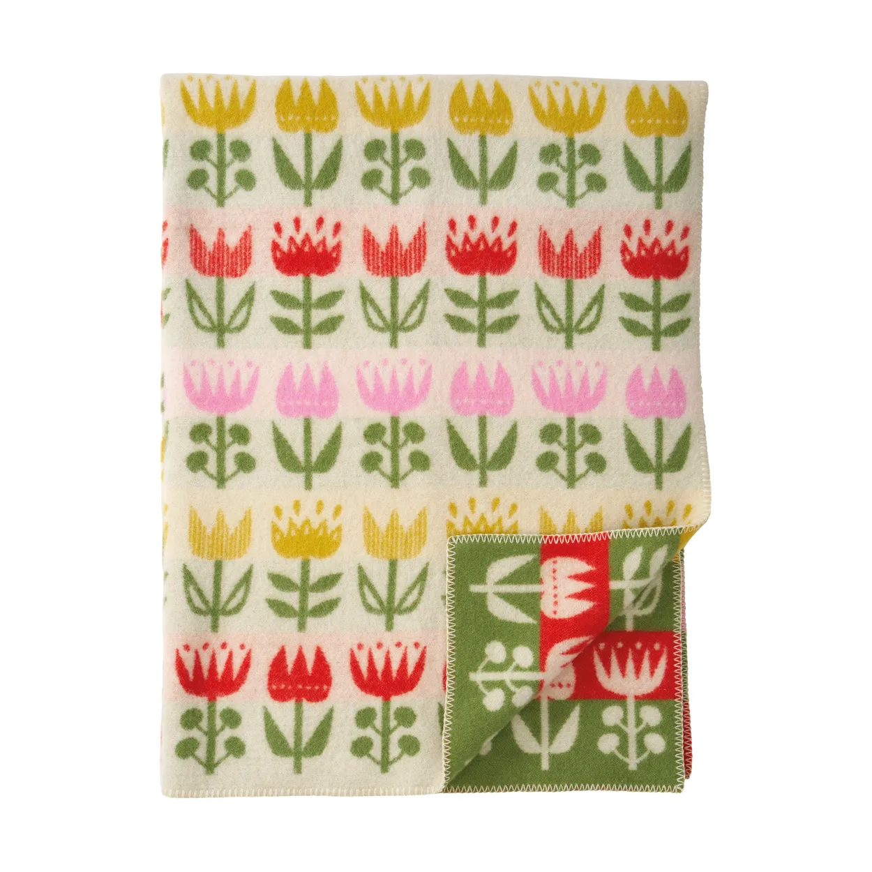 Klippan Yllefabrik Tulip throw 130x180 cm Multi | Scandinavian Design | Cotton blankets & throws | Multi