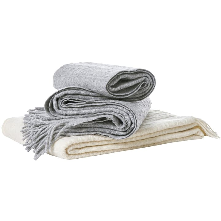 Twist wool throw - light grey - Klippan Yllefabrik