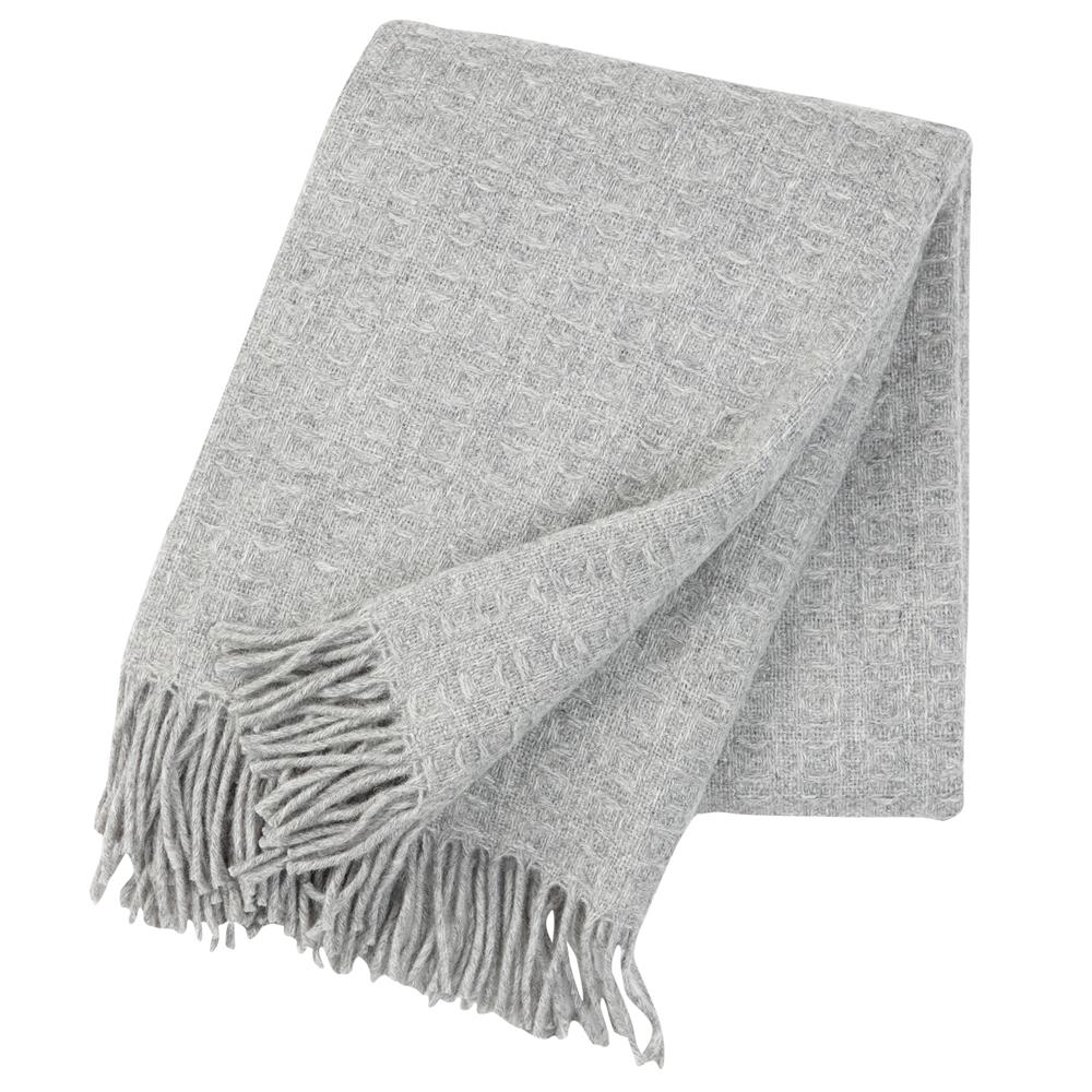 Twist wool throw, light grey Klippan Yllefabrik