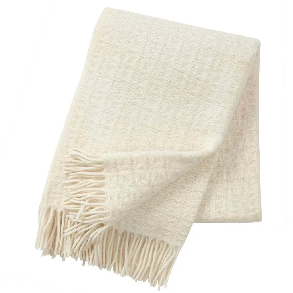 Klippan Yllefabrik Twist wool throw natural white | Scandinavian Design | Wool blankets & throws | White