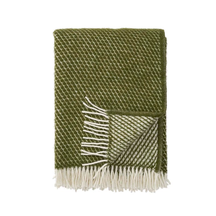 Velvet wool throw - avocado - Klippan Yllefabrik