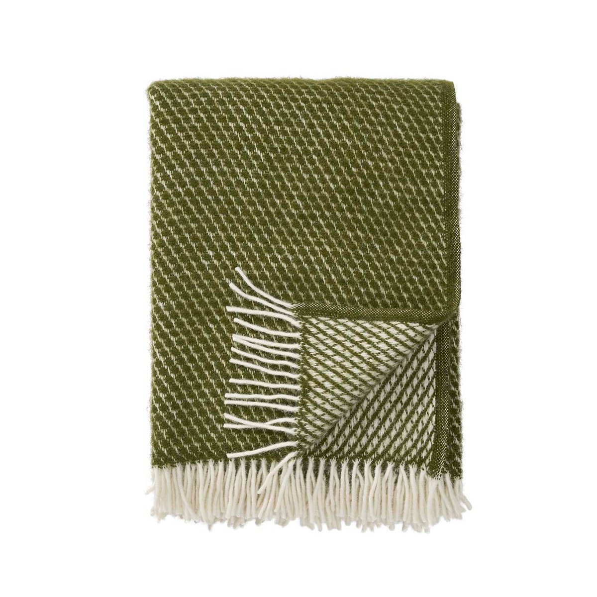 Klippan Yllefabrik Velvet wool throw avocado | Scandinavian Design | Wool blankets & throws | Green