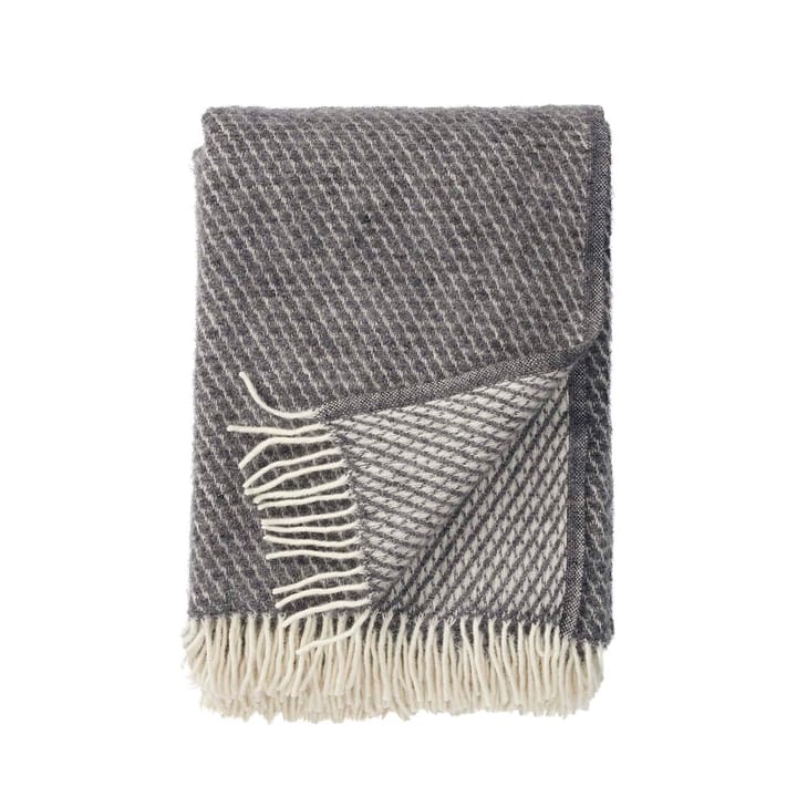 Velvet wool throw - grey - Klippan Yllefabrik