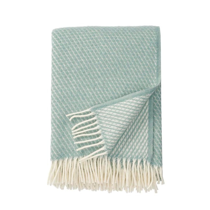 Velvet wool throw - light blue - Klippan Yllefabrik