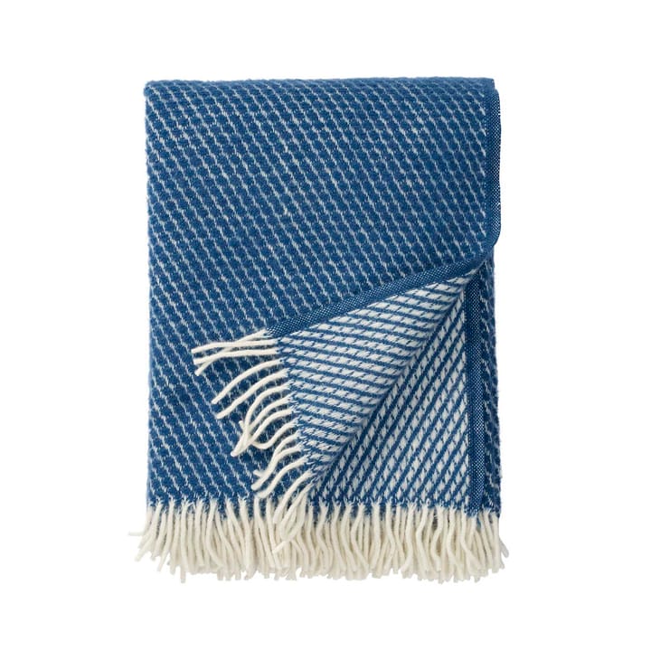 Velvet wool throw - petrol - Klippan Yllefabrik