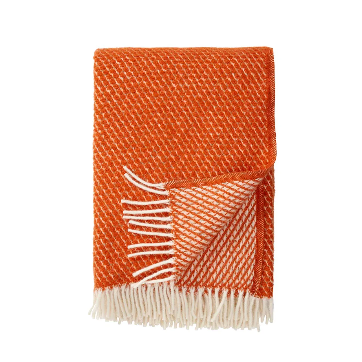 Klippan Yllefabrik Velvet wool throw rost | Scandinavian Design | Wool blankets & throws | Orange