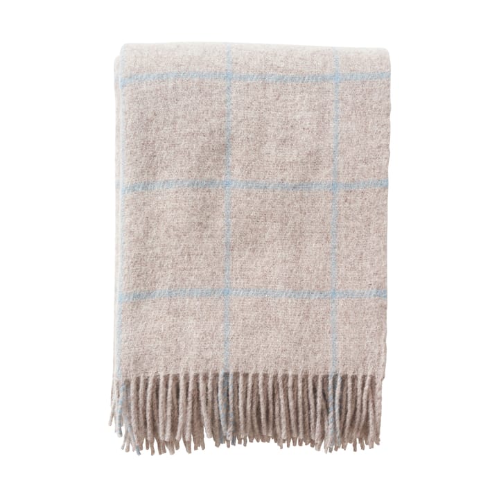 Vinga wool throw - Beige-blue - Klippan Yllefabrik