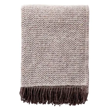 Wave wool throw - natural brown - Klippan Yllefabrik