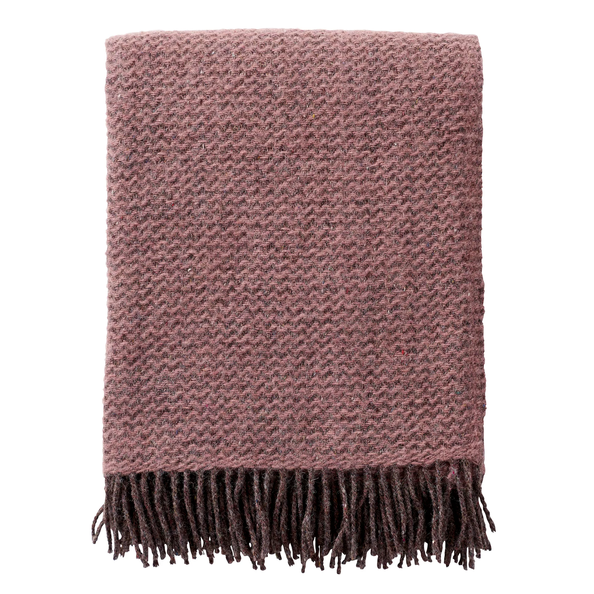 Wave wool throw, rose cloud Klippan Yllefabrik