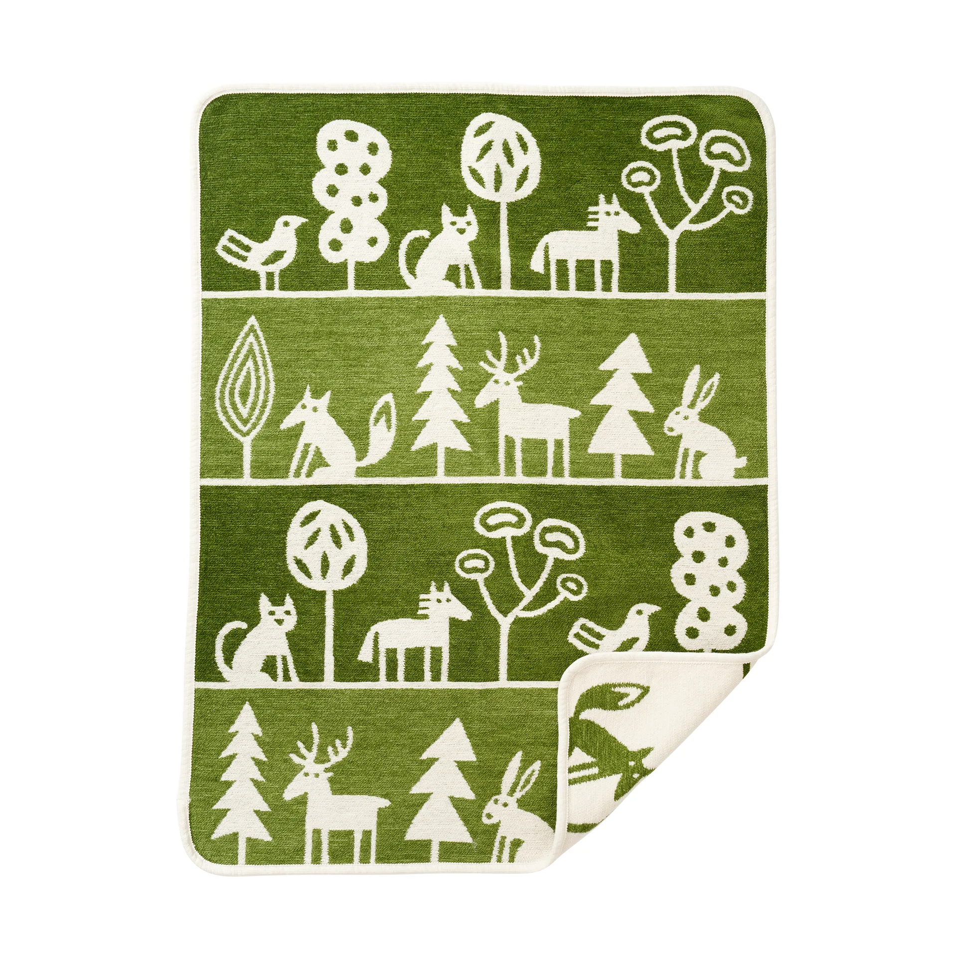 Wildlife baby blanket 70x90 cm, Green Klippan Yllefabrik