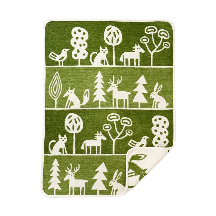 Wildlife baby blanket 70x90 cm - Green - Klippan Yllefabrik