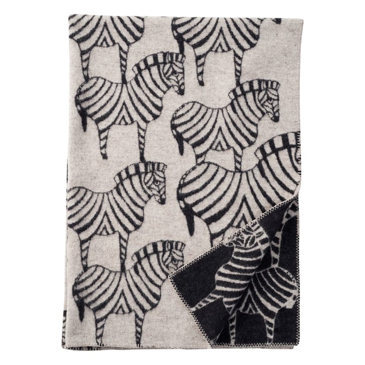 Zebra wool throw - natural beige - Klippan Yllefabrik