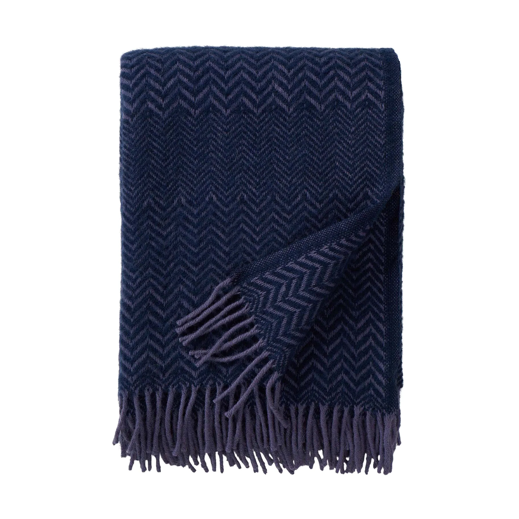 Zigzag wool throw 130x200 cm, Heather Klippan Yllefabrik