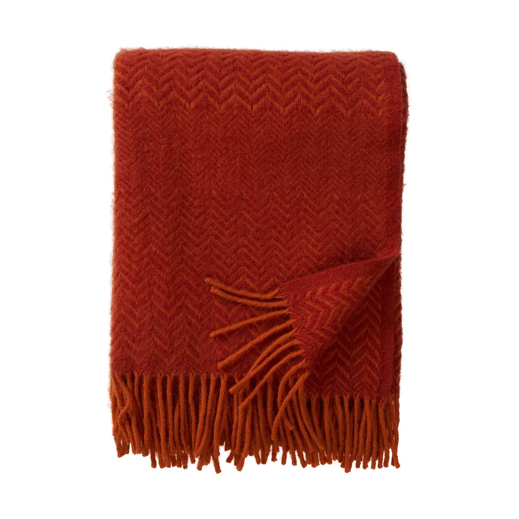 Zigzag wool throw 130x200 cm, Ruby Klippan Yllefabrik