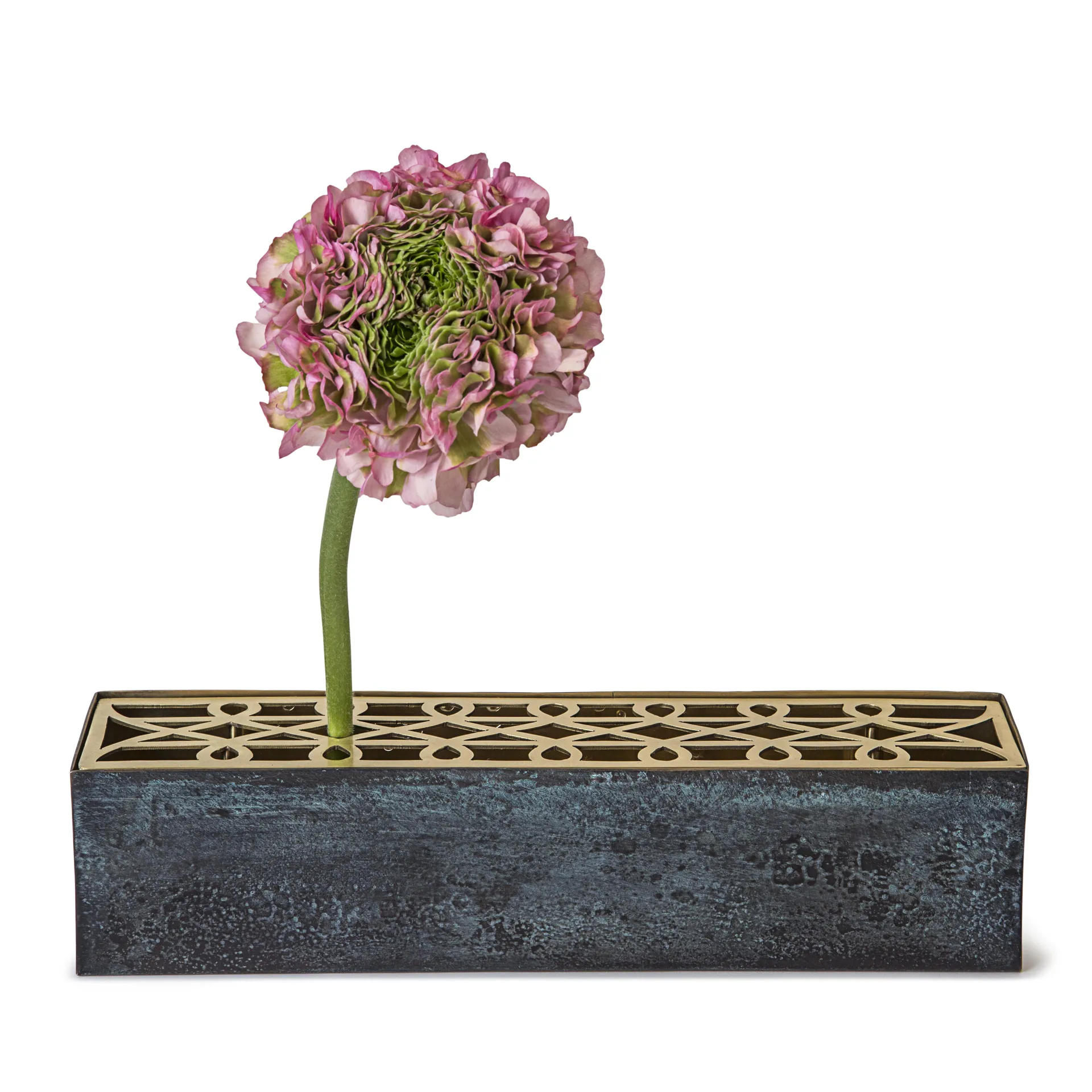 Äng vase, rectangular, blue KLONG