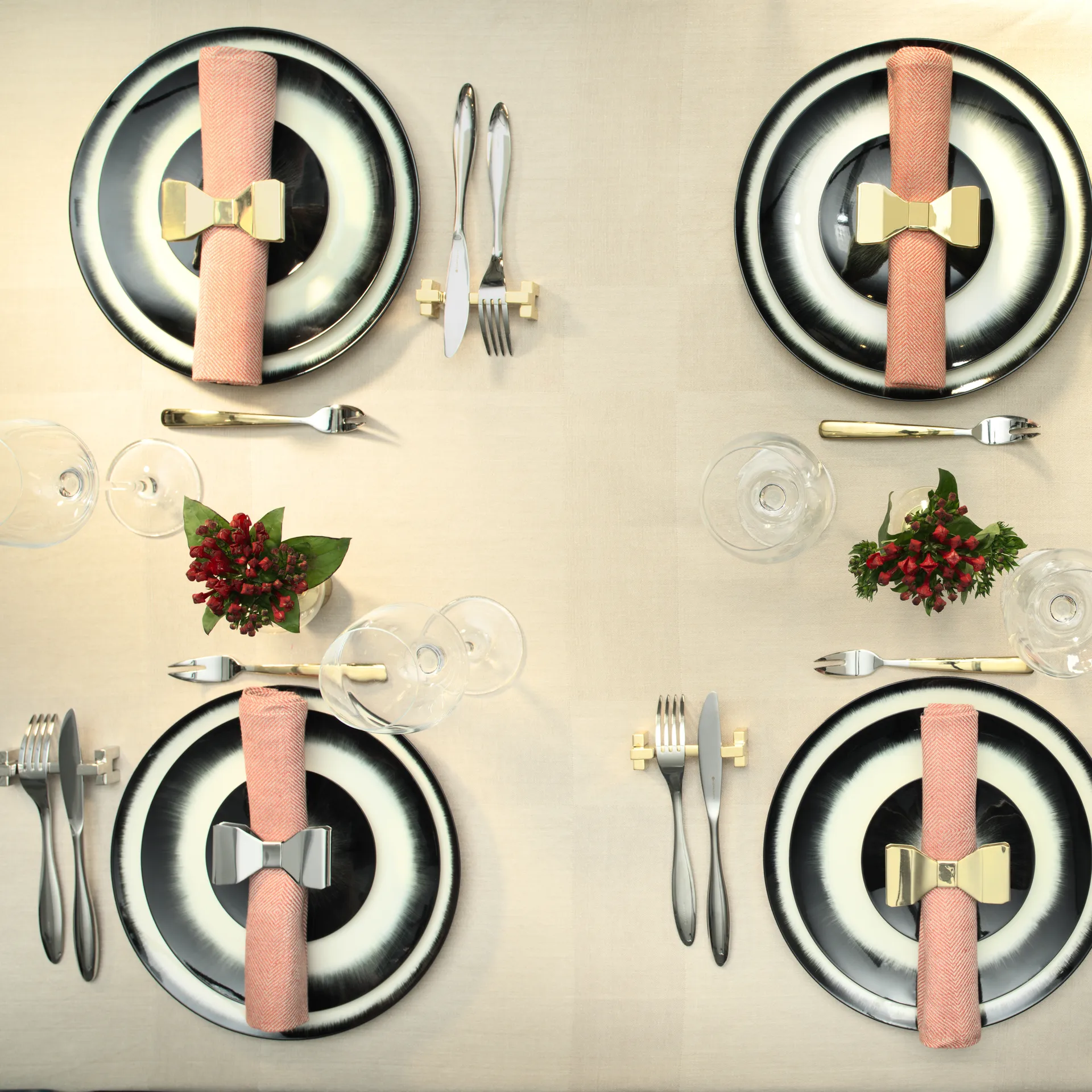 Bowie napkin ring 2-pack, Brass KLONG