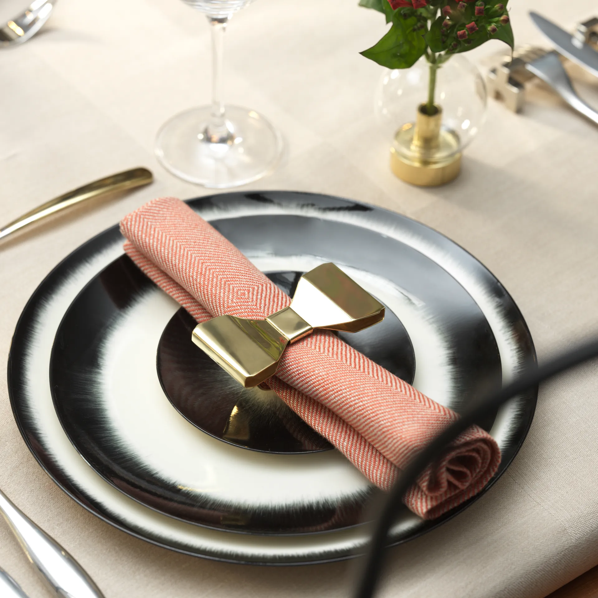 Bowie napkin ring 2-pack, Brass KLONG