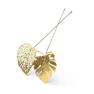 Brass leaves decoration 2-pack - Water - KLONG