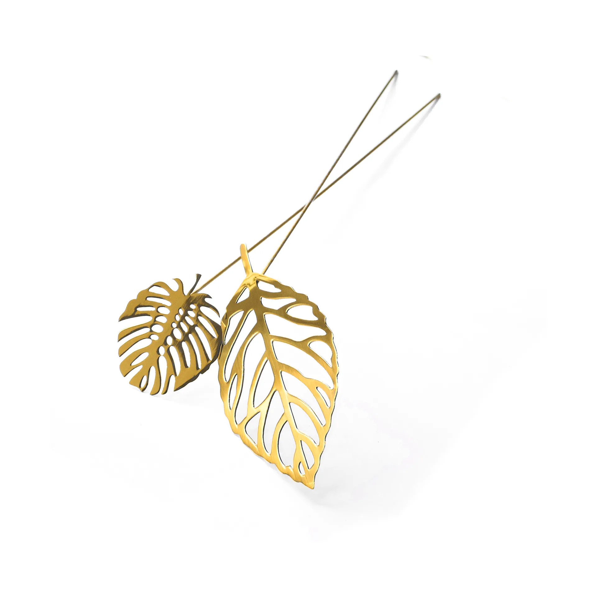 Brass leaves decoration 2-pack, Wood KLONG