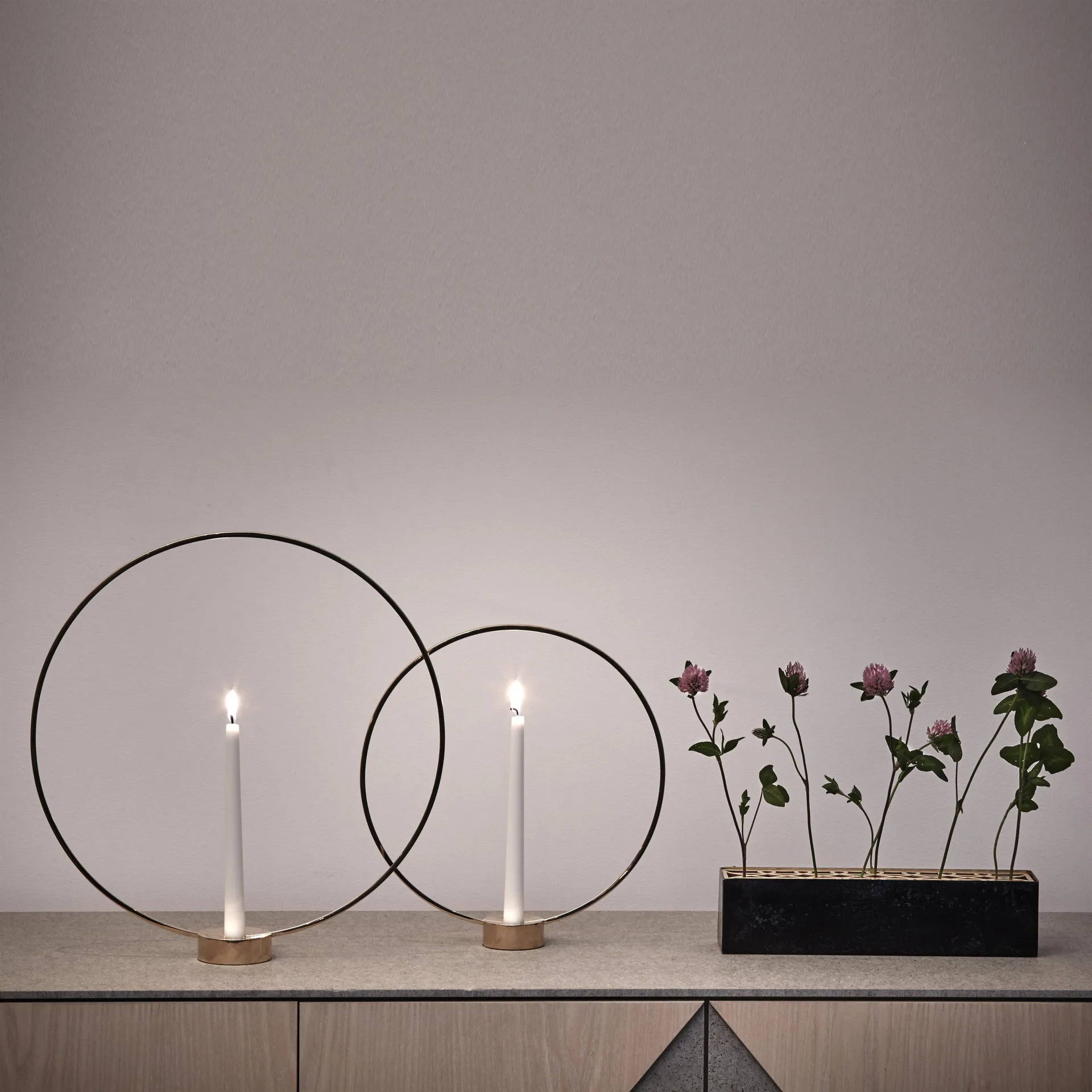 Gloria candle holder, large, brass KLONG