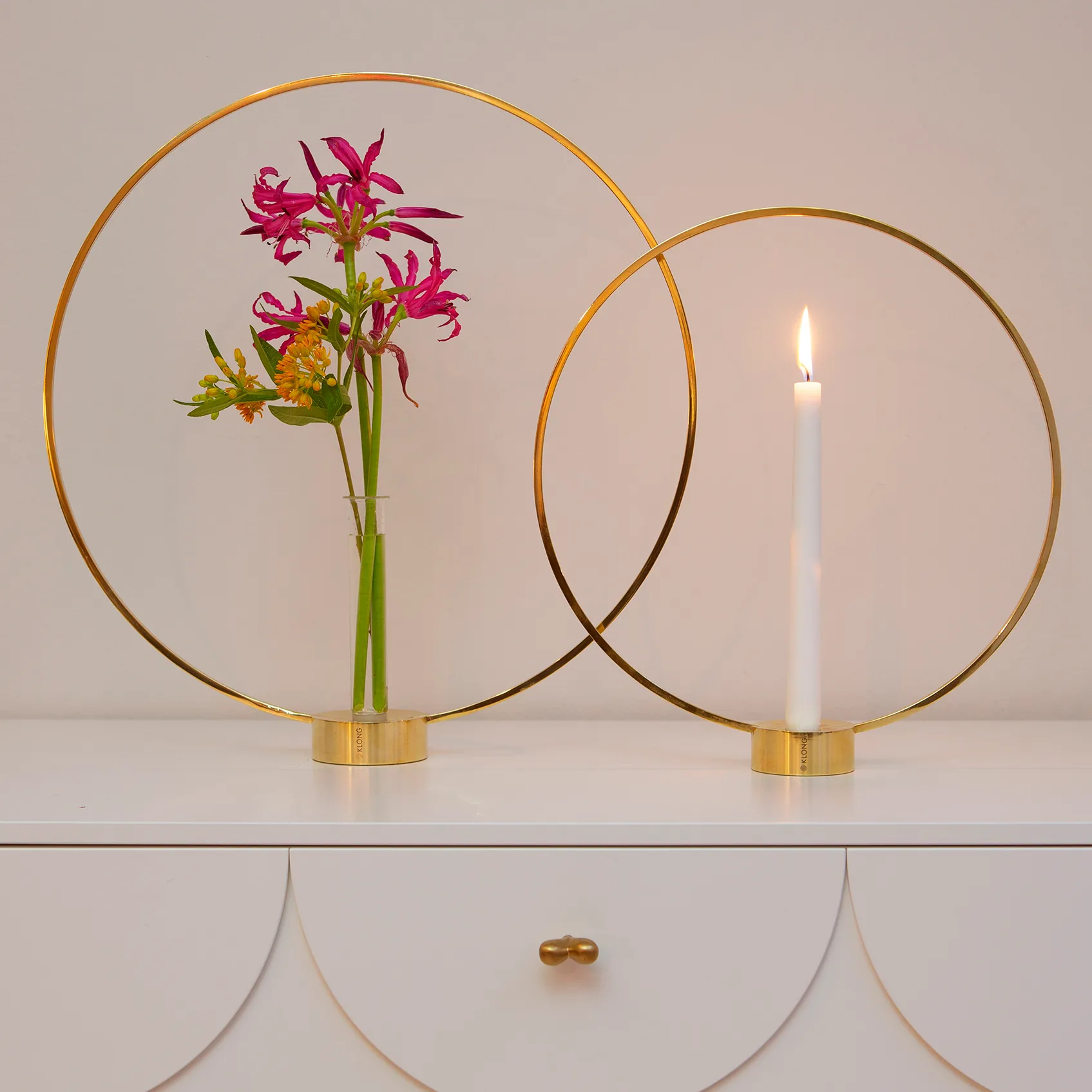 Gloria candle holder, small, brass KLONG