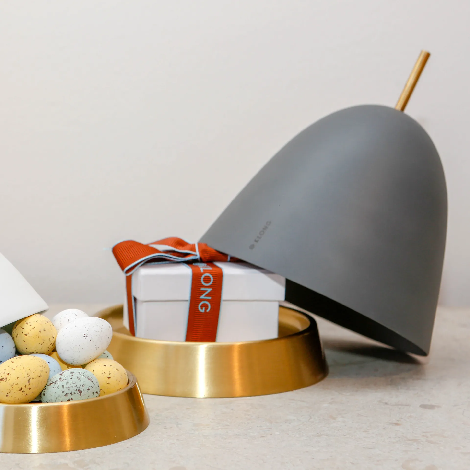 Gömma storage medium 16.5 cm, grey-brass KLONG