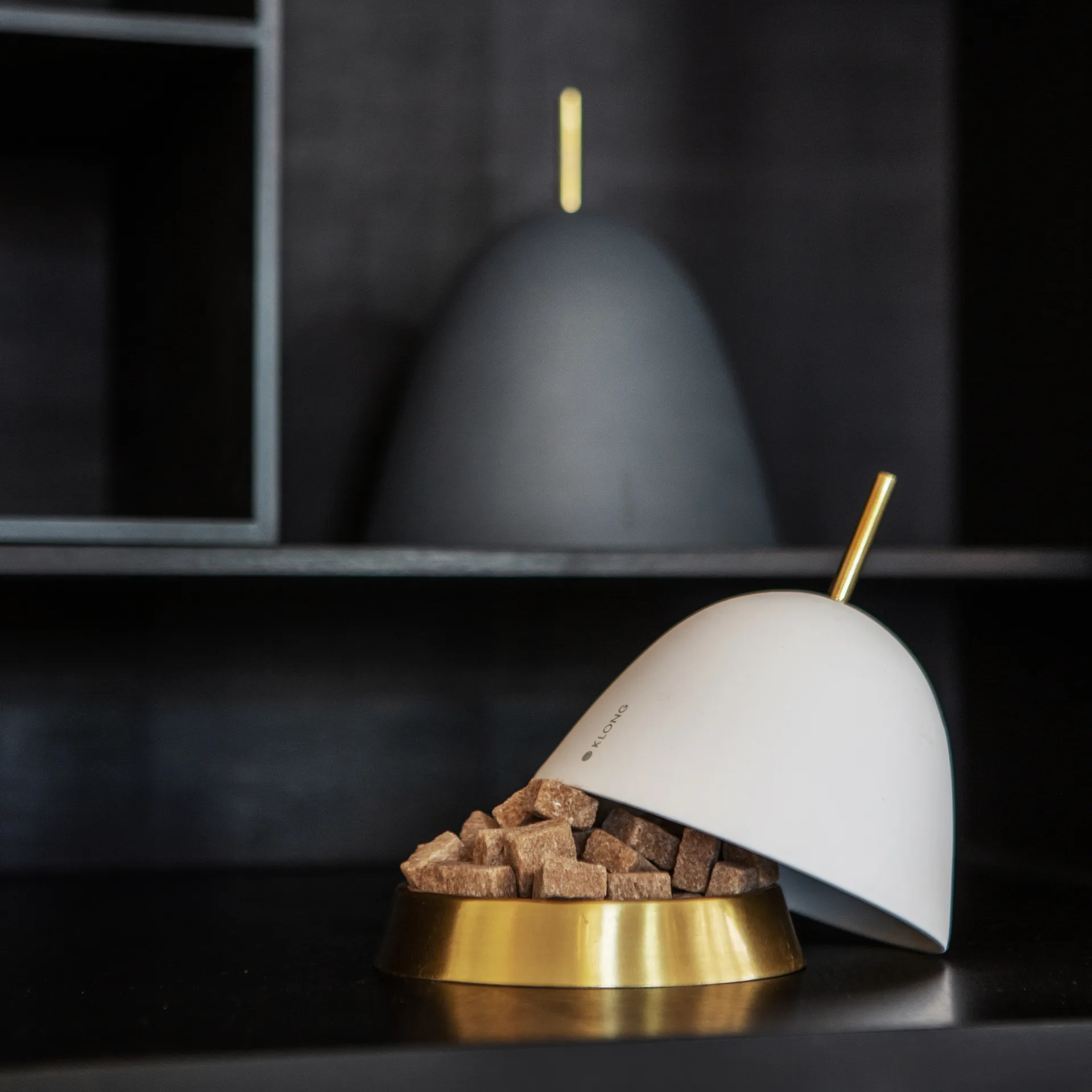 Gömma storage small 12 cm, white-brass KLONG