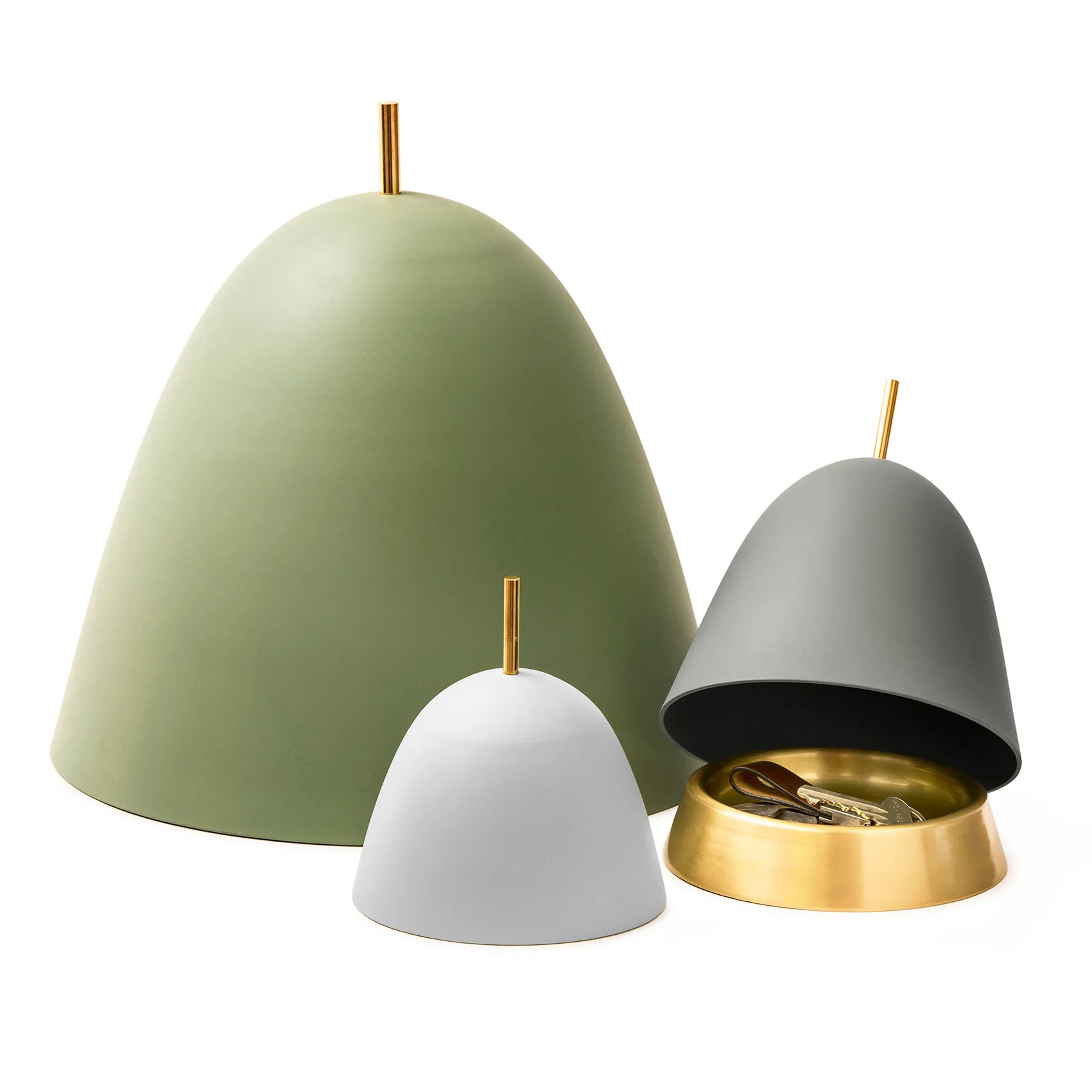 Gömma storage small 12 cm, white-brass KLONG