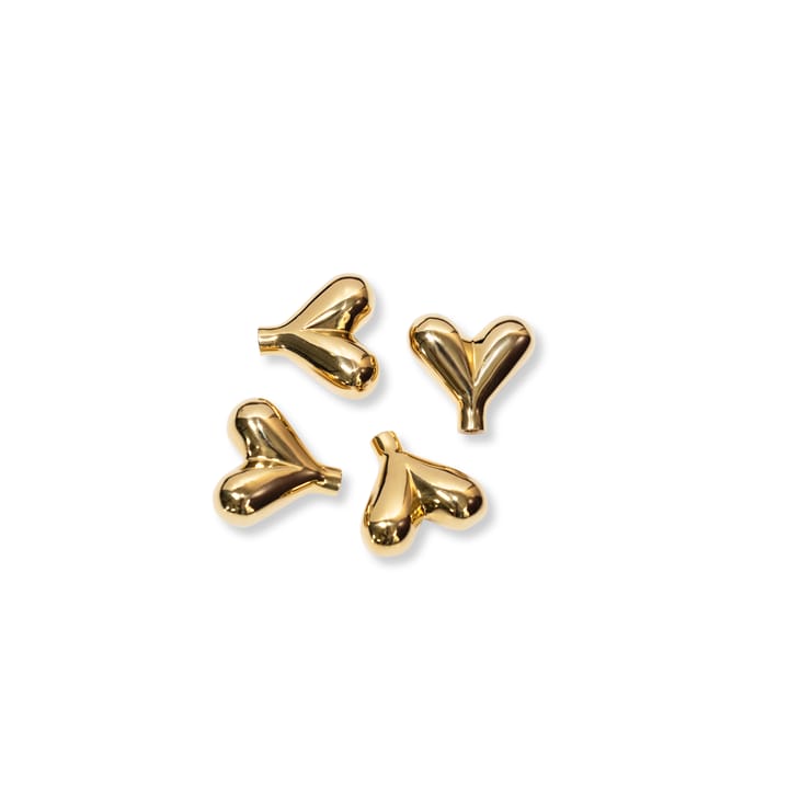 Heart knobs 4-pack - Brass - KLONG