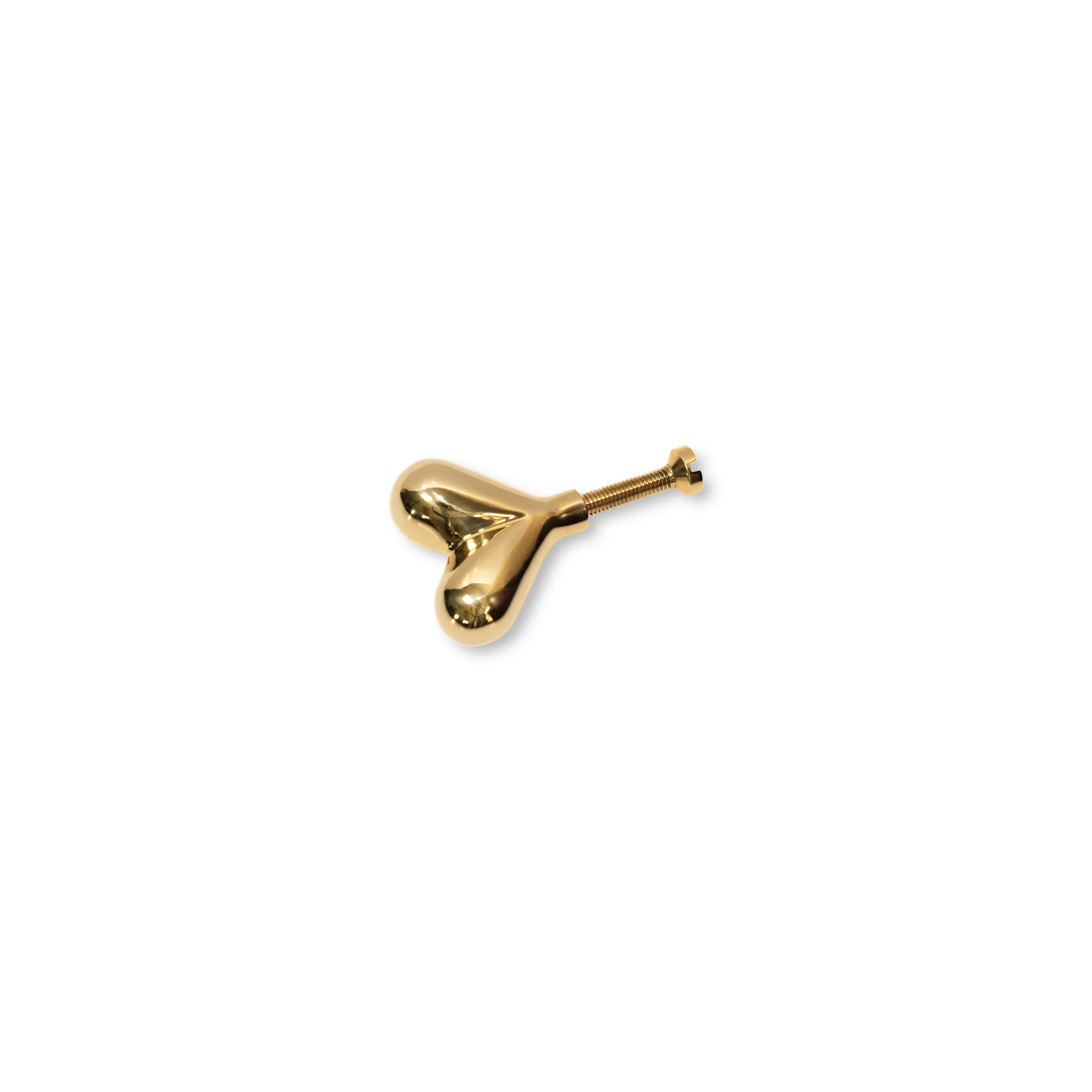Heart knobs 4-pack, Brass KLONG